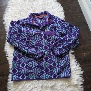 Patagonia Geometric Purple and Blue Fleece